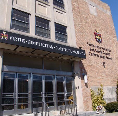 Saints John Neumann and Maria Goretti High School building located in South Philadelphia.